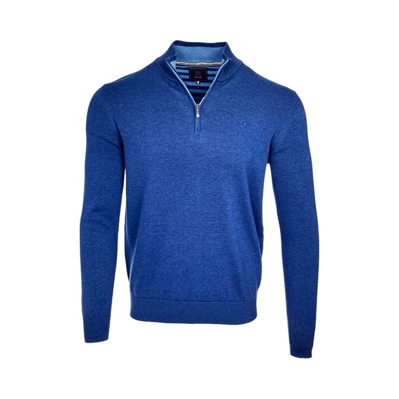 ANDRE Men's Vibrant Blue Zip-Up Sweater - Picture 1 of 8